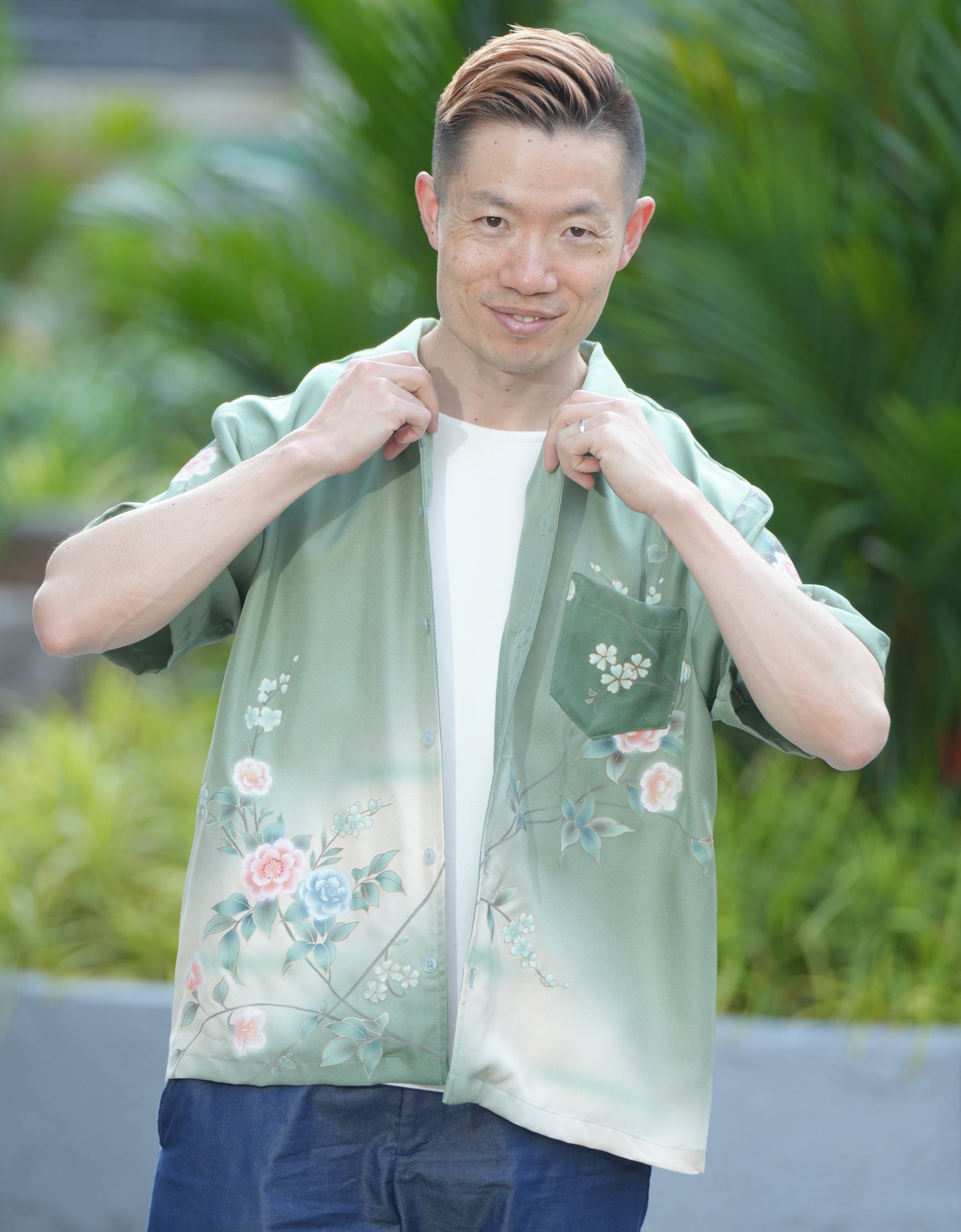 On-hand: Green Aloha shirt | XL | AS7517M