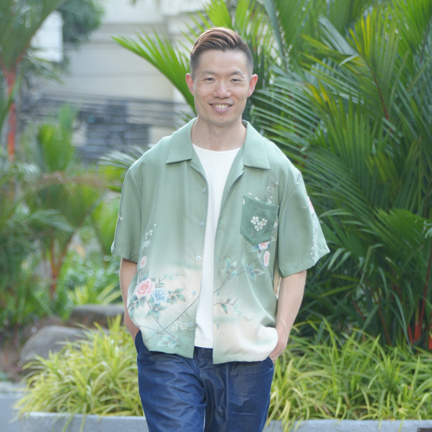 On-hand: Green Aloha shirt | XL | AS7517M