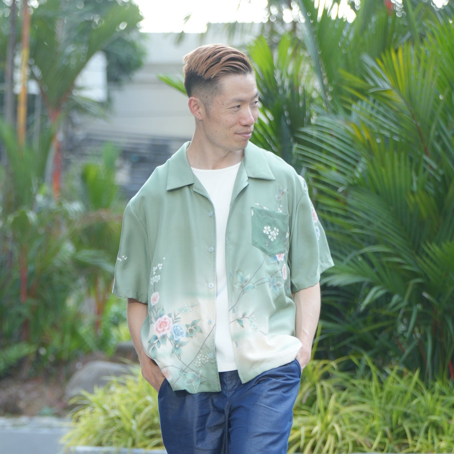 On-hand: Green Aloha shirt | XL | AS7517M