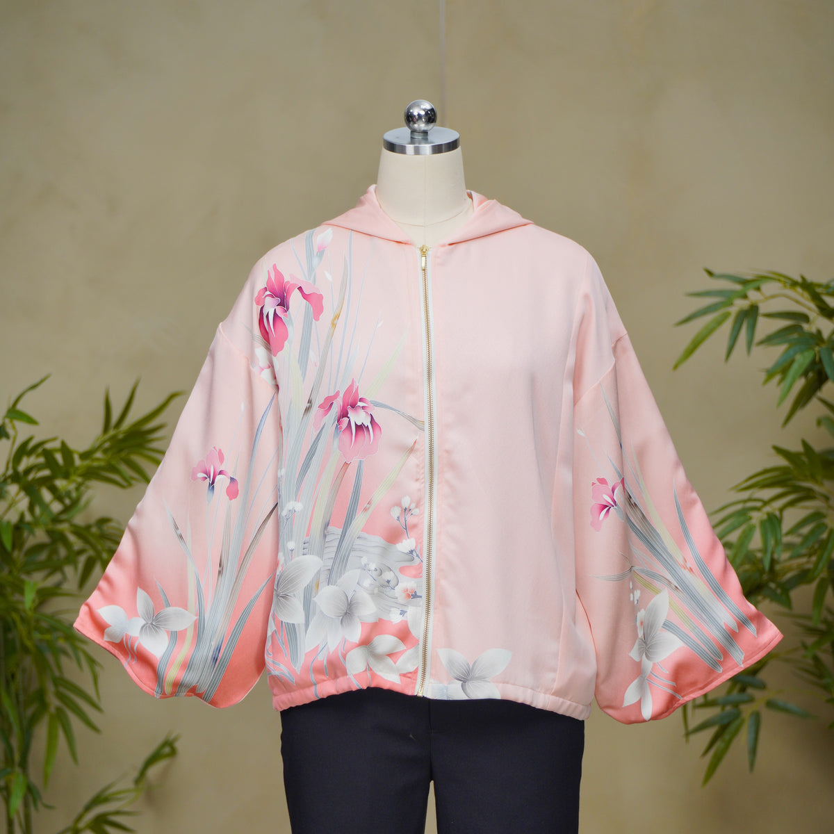Premium On-hand: Pink Hoodie with Zipper (One Size) | HWZ8681Y -O