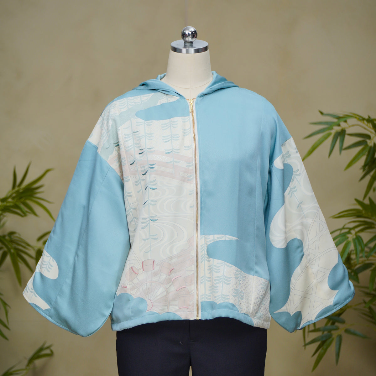 Premium On-hand: Blue Hoodie with Zipper (One Size) | HWZ8684Y -O