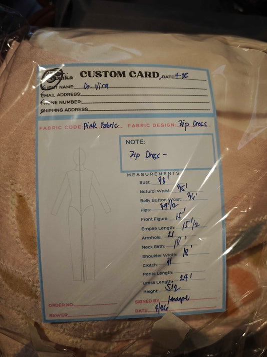 Ap26 BGC Pop-up Offline Fabric: For Virra | Zipped Dress (Pink fabric)