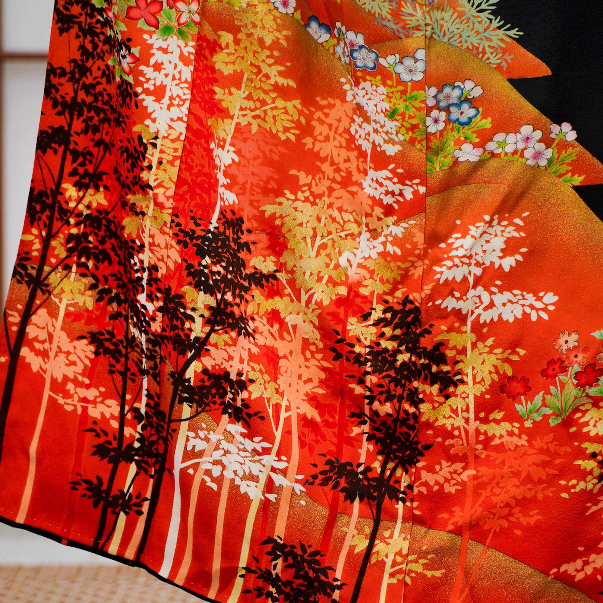 Thank you fabric: Forest Sunset: Crane in Flight (0708-10)