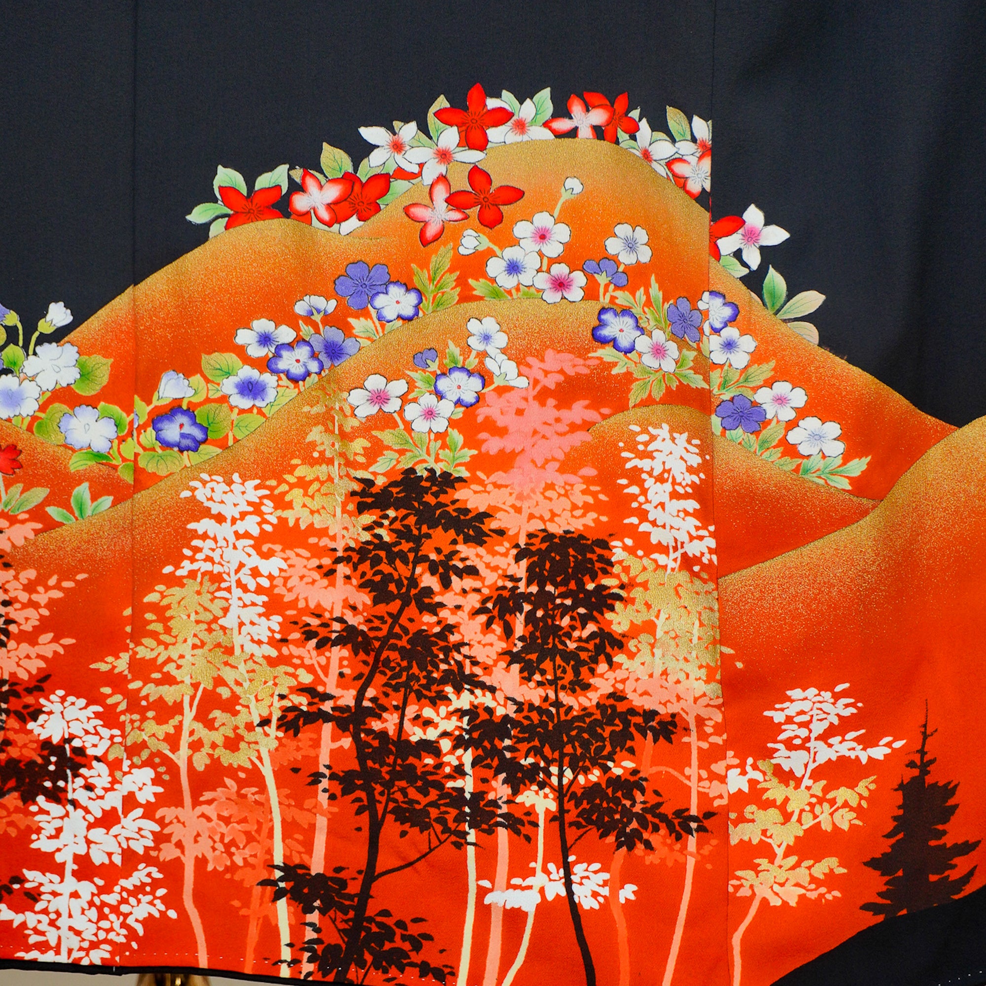 Thank you fabric: Forest Sunset: Crane in Flight (0708-10)