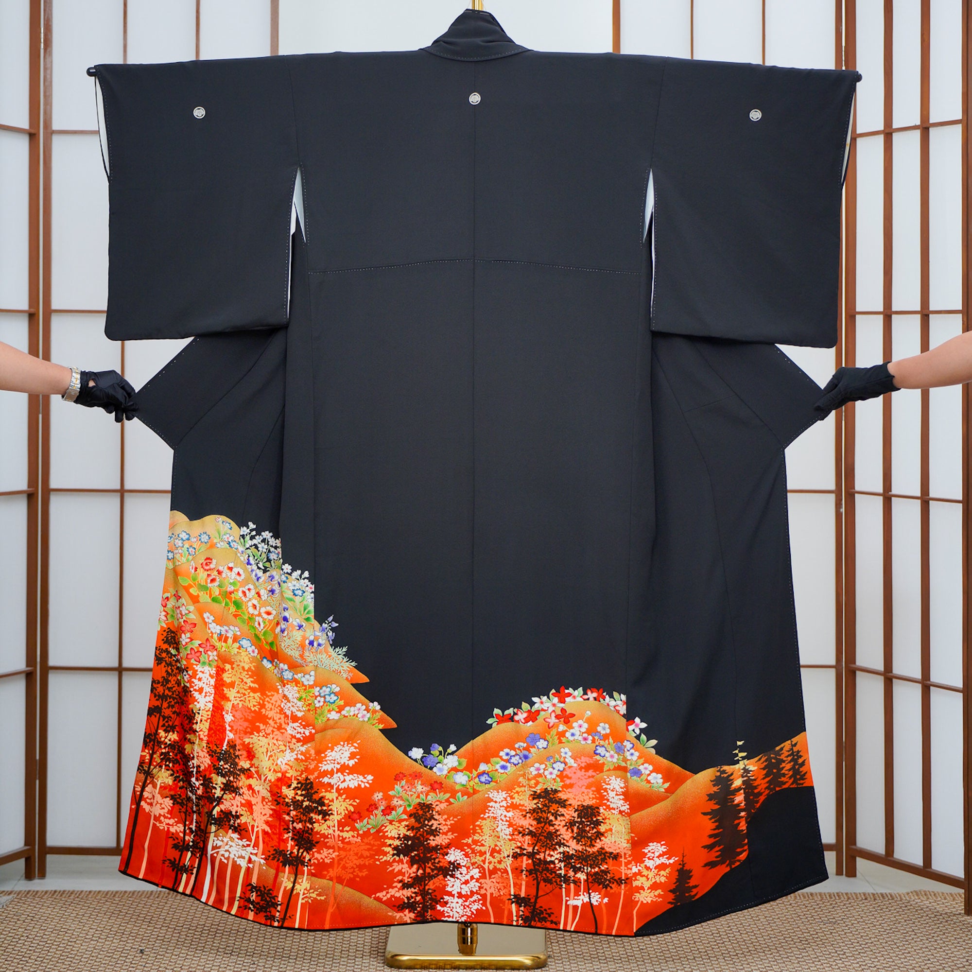 Thank you fabric: Forest Sunset: Crane in Flight (0708-10)