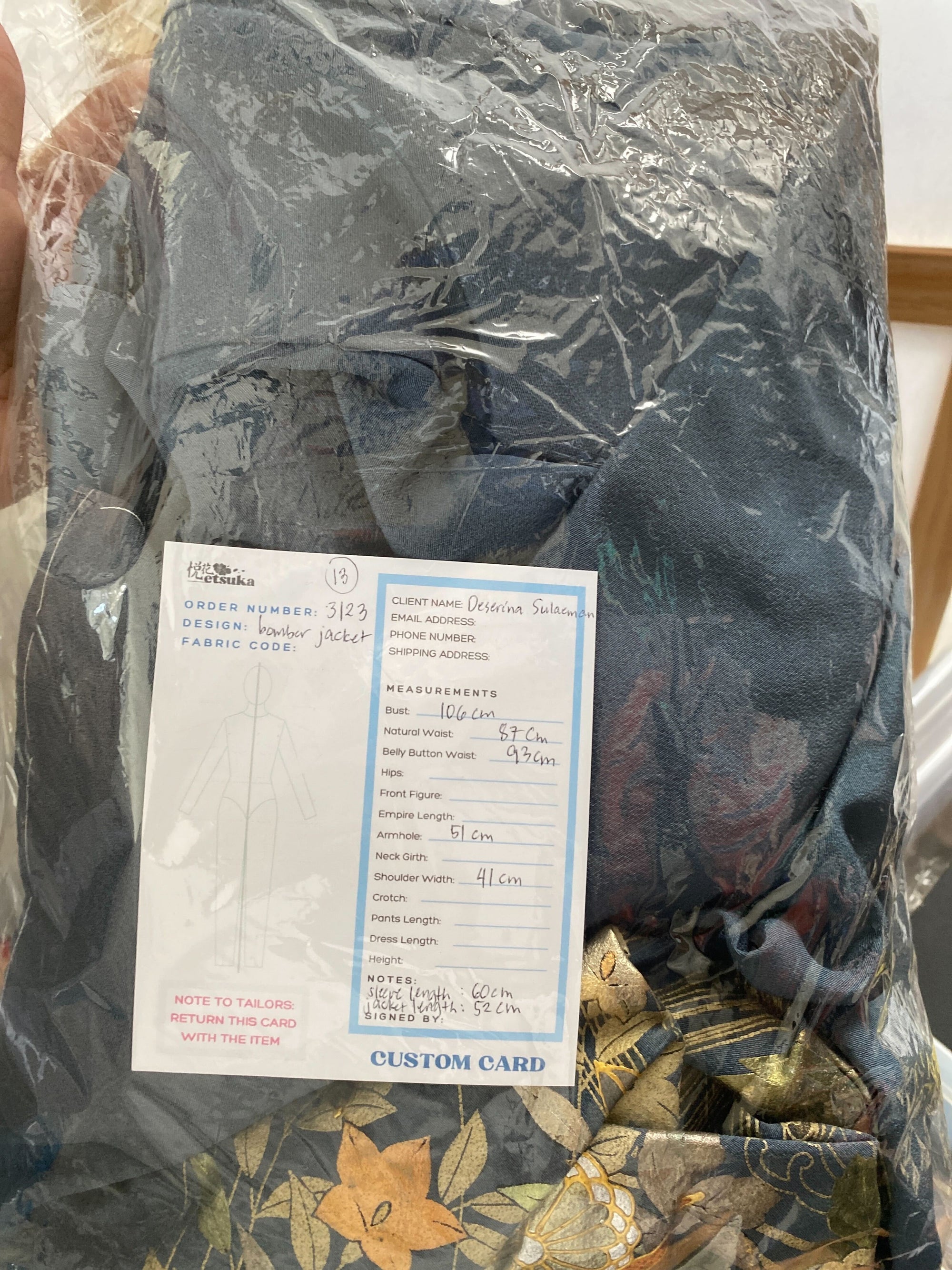 Offline Fabric from SG Boutique Fair- For Deserina (Bomber Jacket)