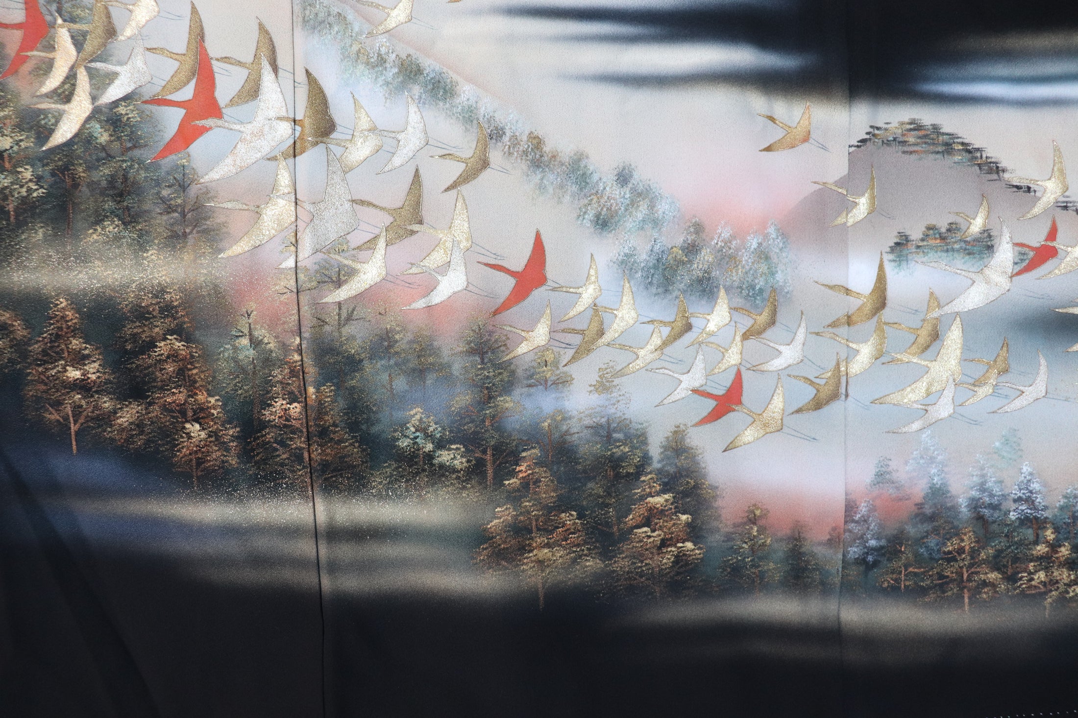 Premium Kimono Fabric (Premium 002): 100 Cranes