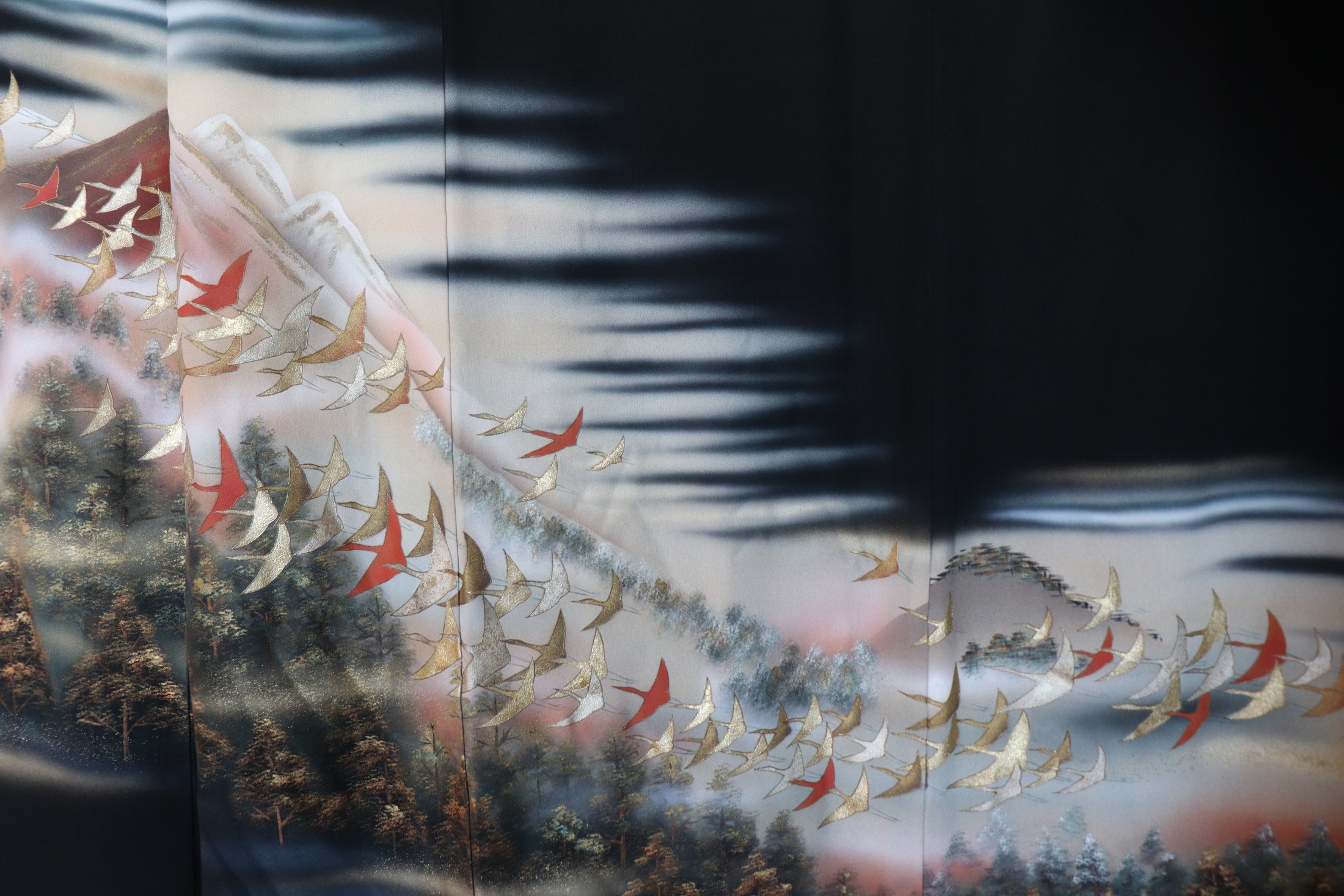 Premium Kimono Fabric (Premium 002): 100 Cranes