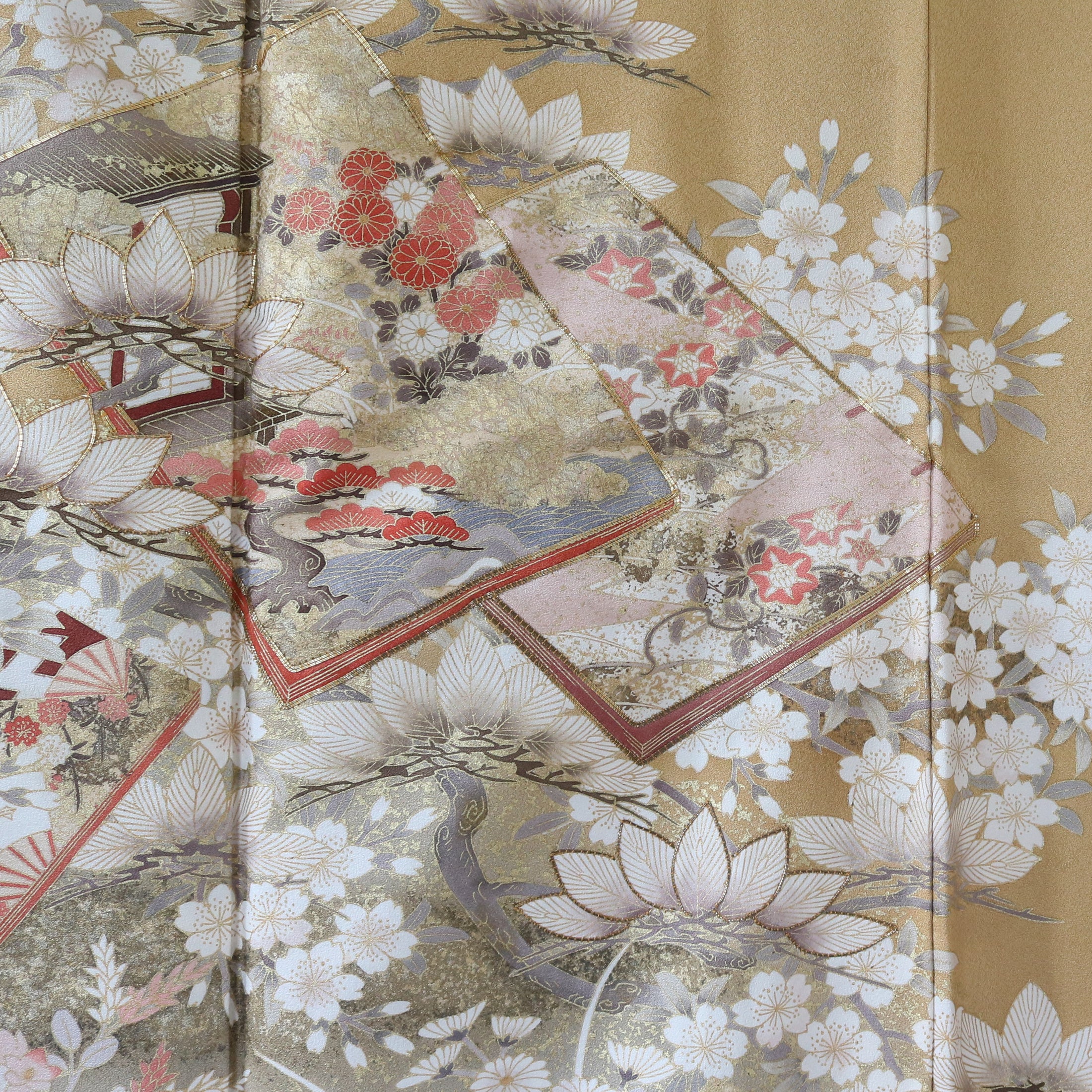 Premium Fabric: 1018-09 Beige CreamYellow Floral