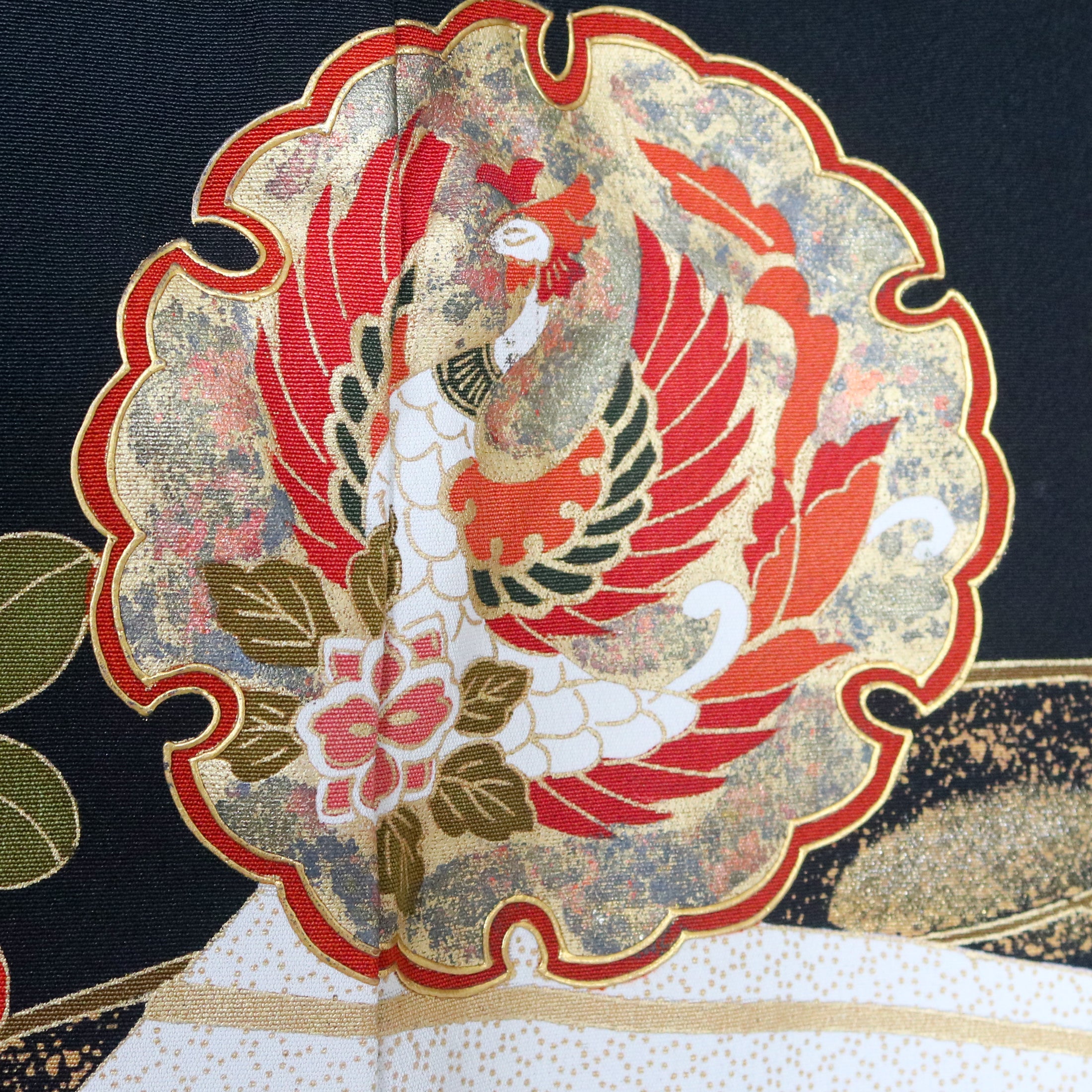 Premium Fabric: 1018-13 Black red embroidery