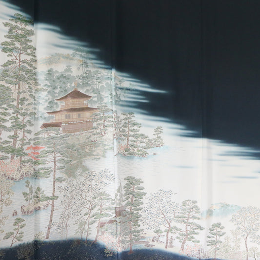 Premium Fabric: Embroidery ! 1018-14 Black white landscape