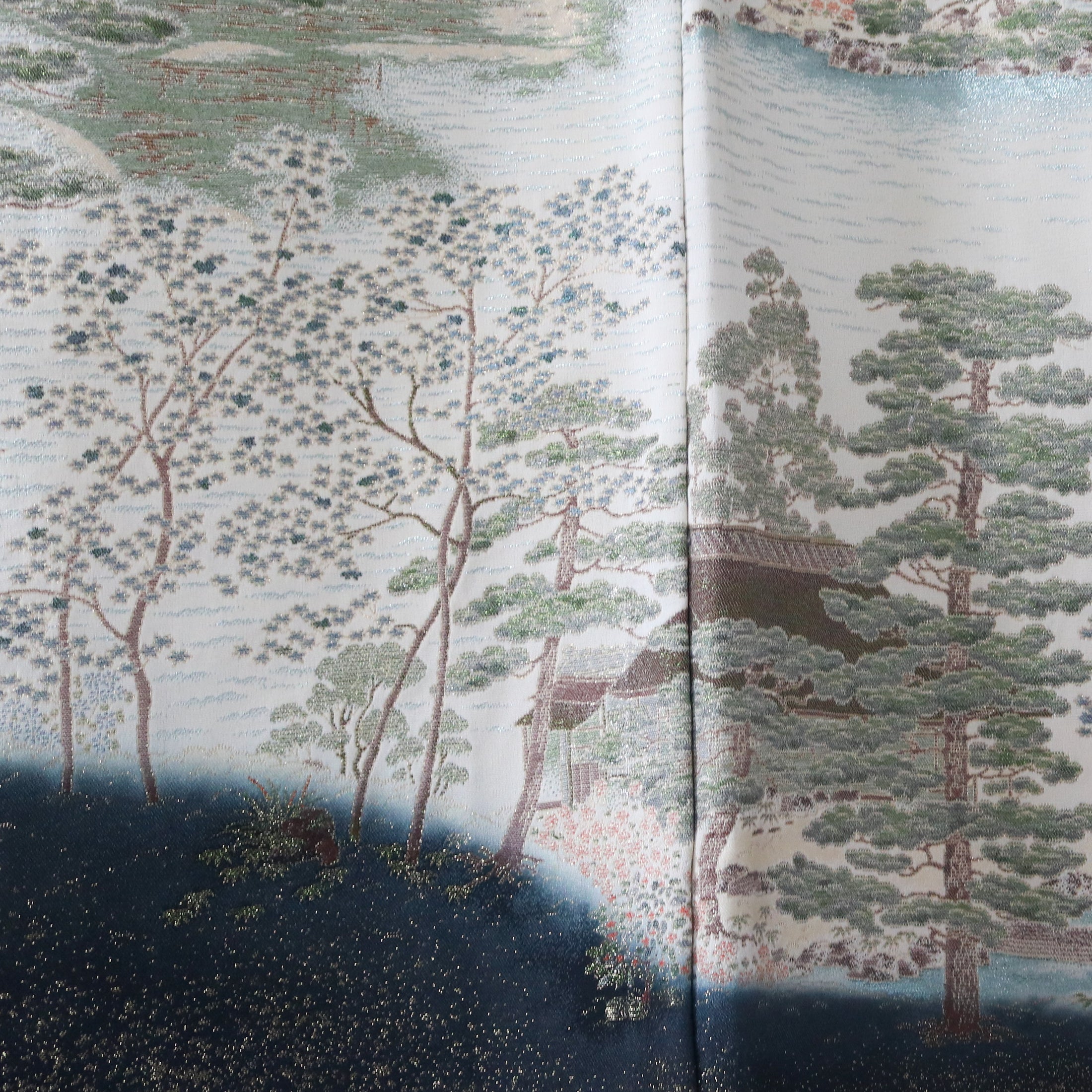 Premium Fabric: Embroidery ! 1018-14 Black white landscape