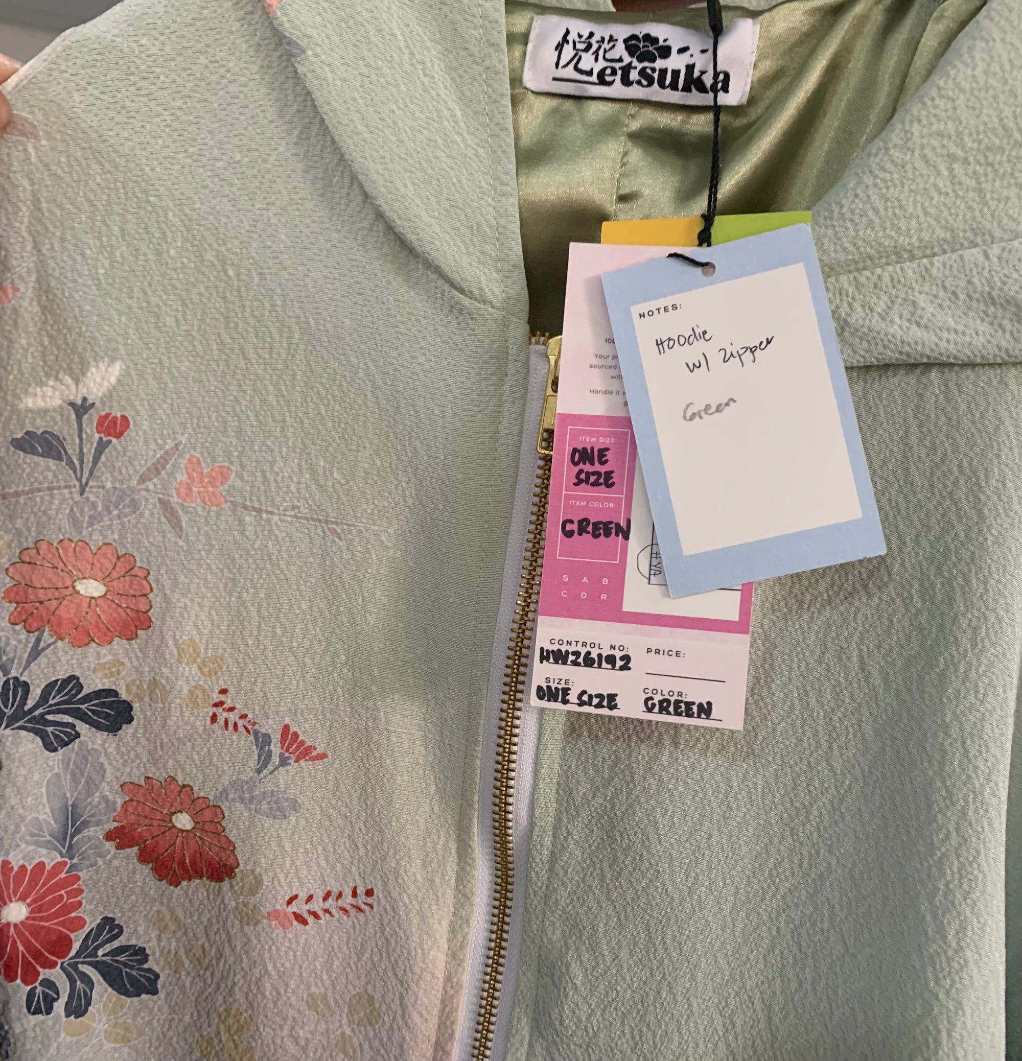 Premium On-hand: Mint Green Hoodie With Zipper | HWZ6192