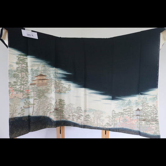 Premium Fabric: Embroidery ! 1018-14 Black white landscape