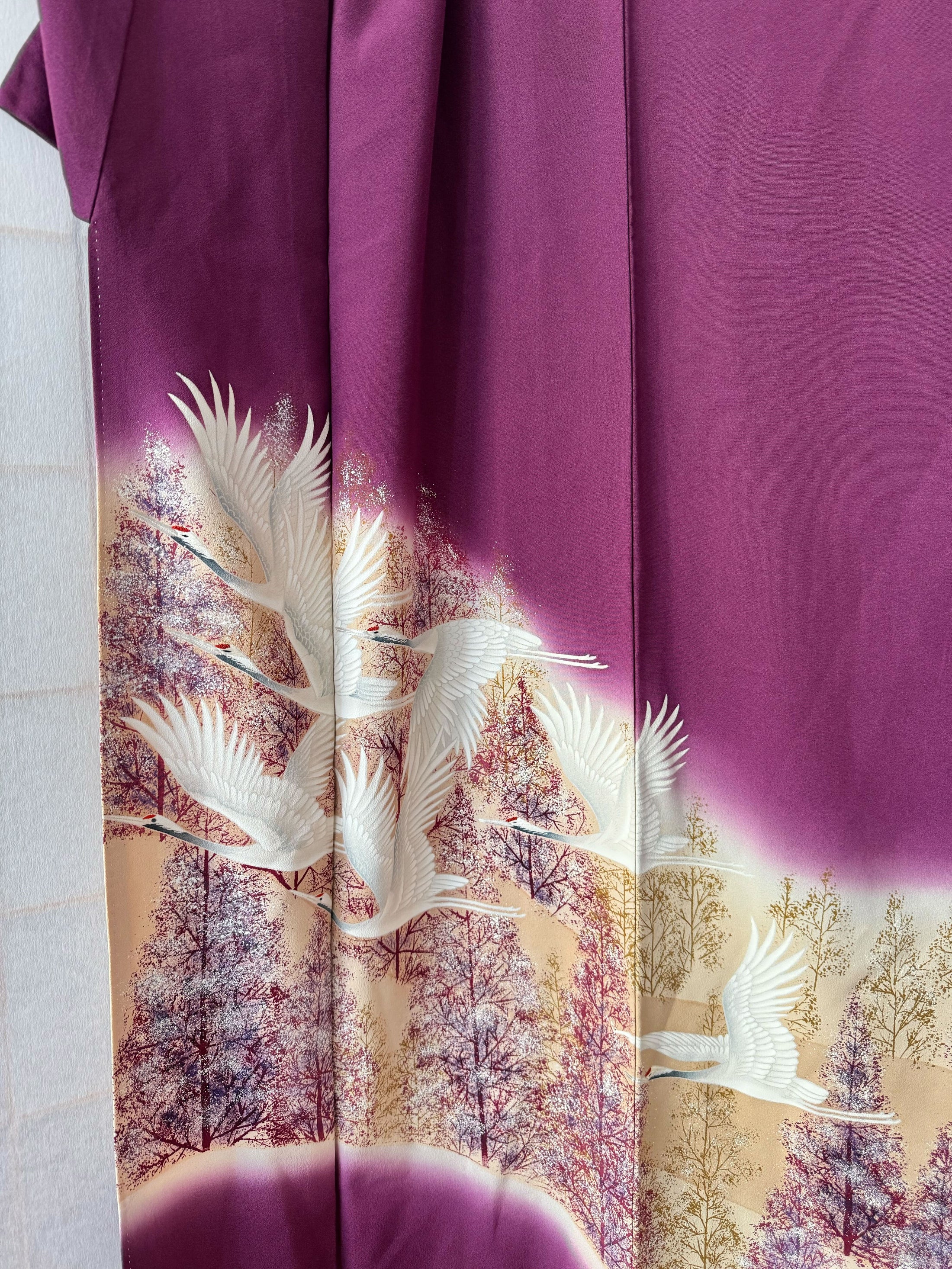 Sakura Collection Fabric: AP4-09 Magenta crane
