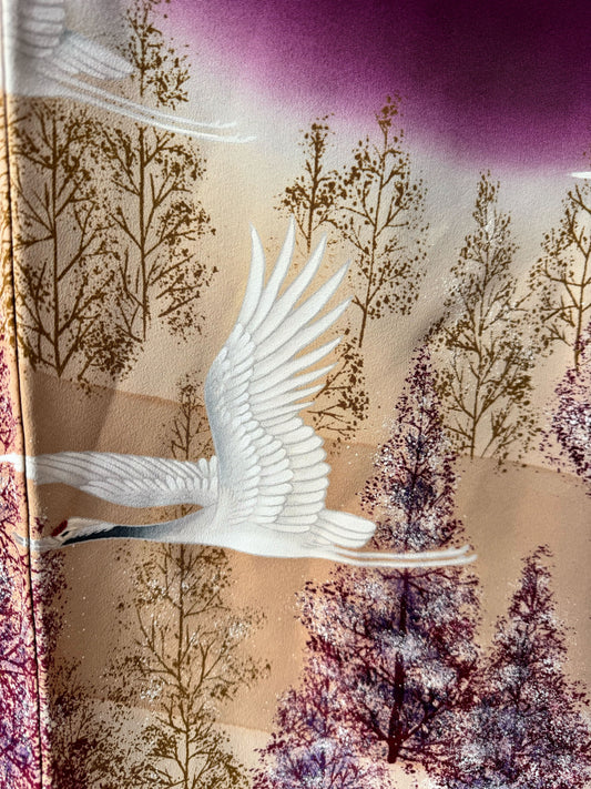 Sakura Collection Fabric: AP4-09 Magenta crane
