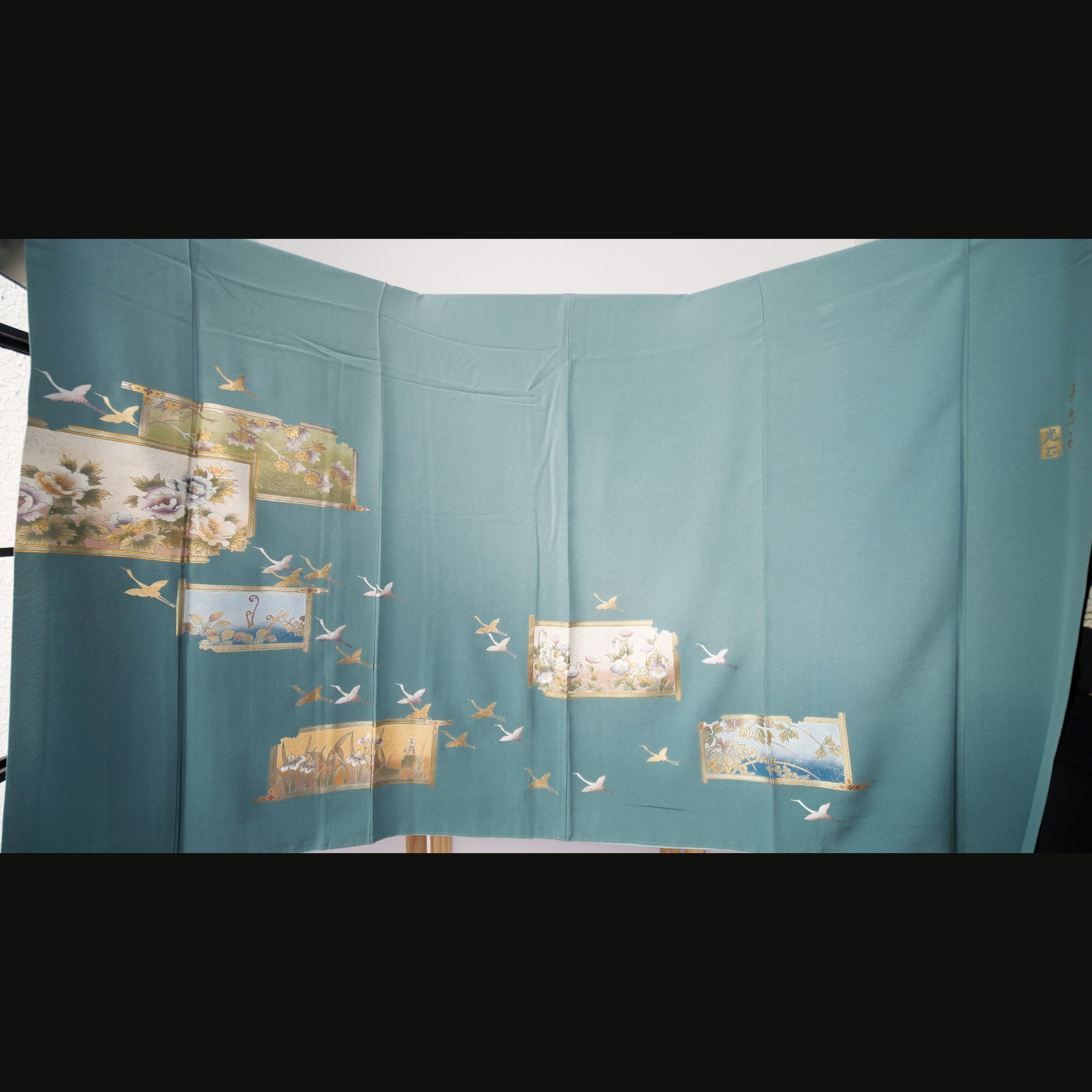 Sakura Fabric (F25-01): The Teal Painting - Super rare color!!!