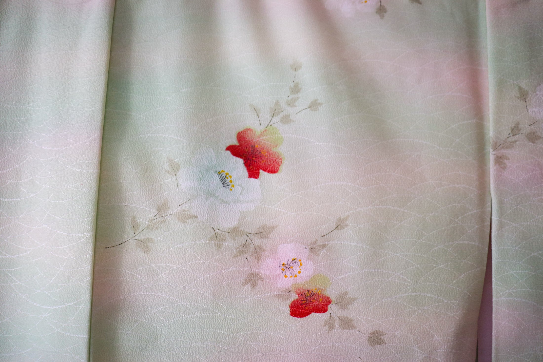 Kimono Cover Up: Green Love and Flowers