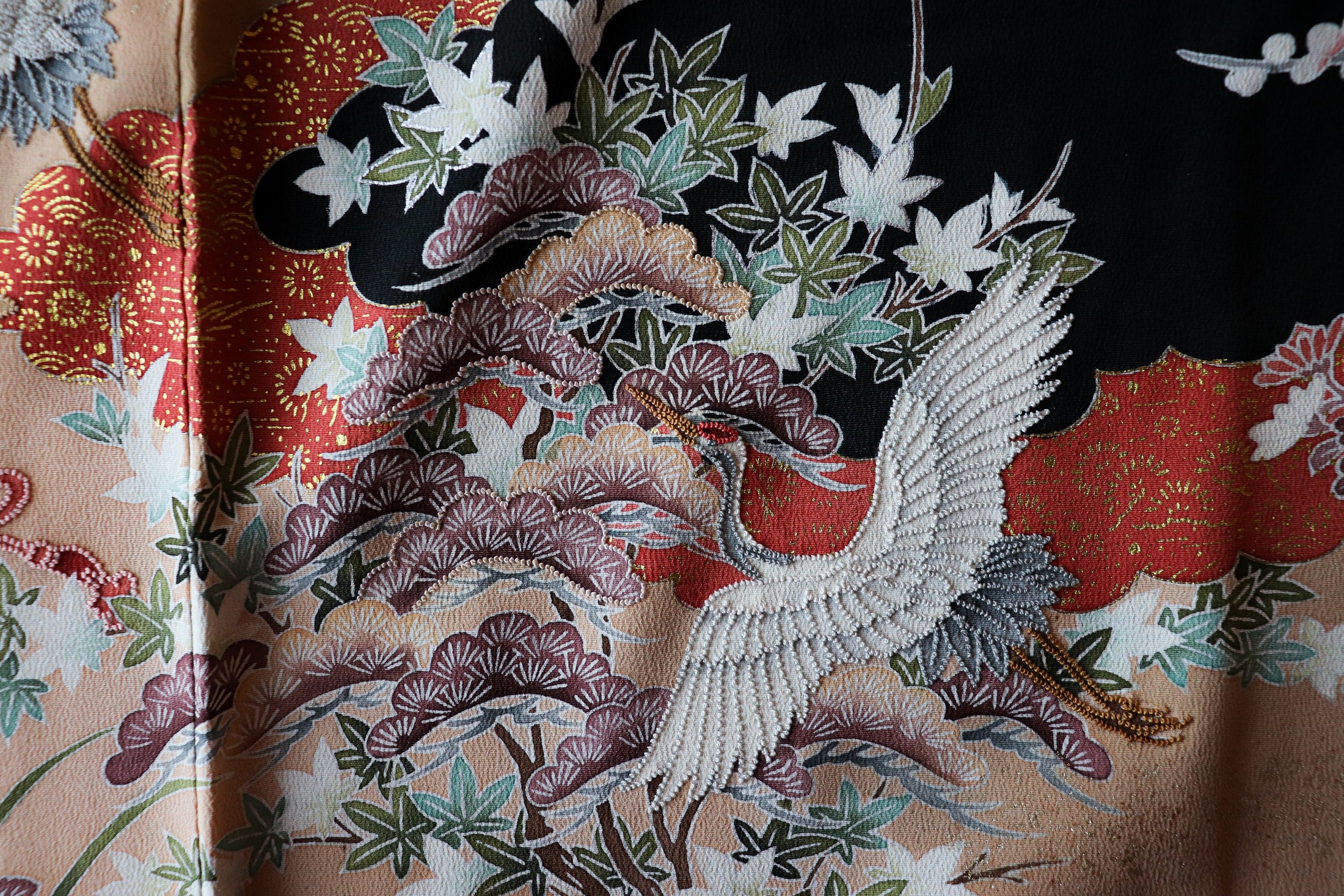 Omakase (Wooden Dragon) Fabric: Embroidered Paradise