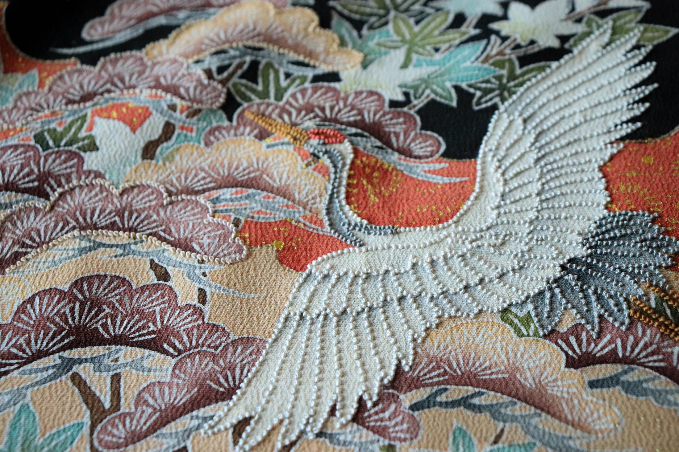 Omakase (Wooden Dragon) Fabric: Embroidered Paradise