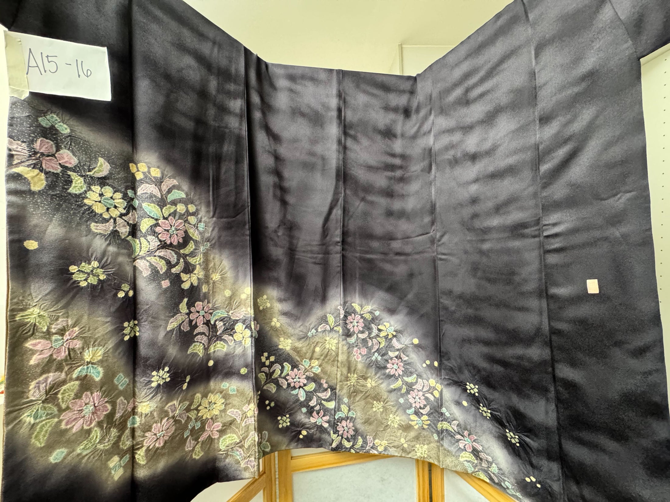 Ap17 Hoian Fabric: A15-16 | Black floral (Mermaid dress) | Free shipping