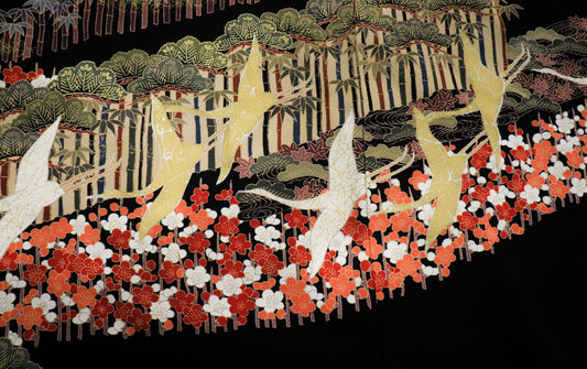 Premium (Wooden Dragon) Fabric: Sakura and Crane Forest