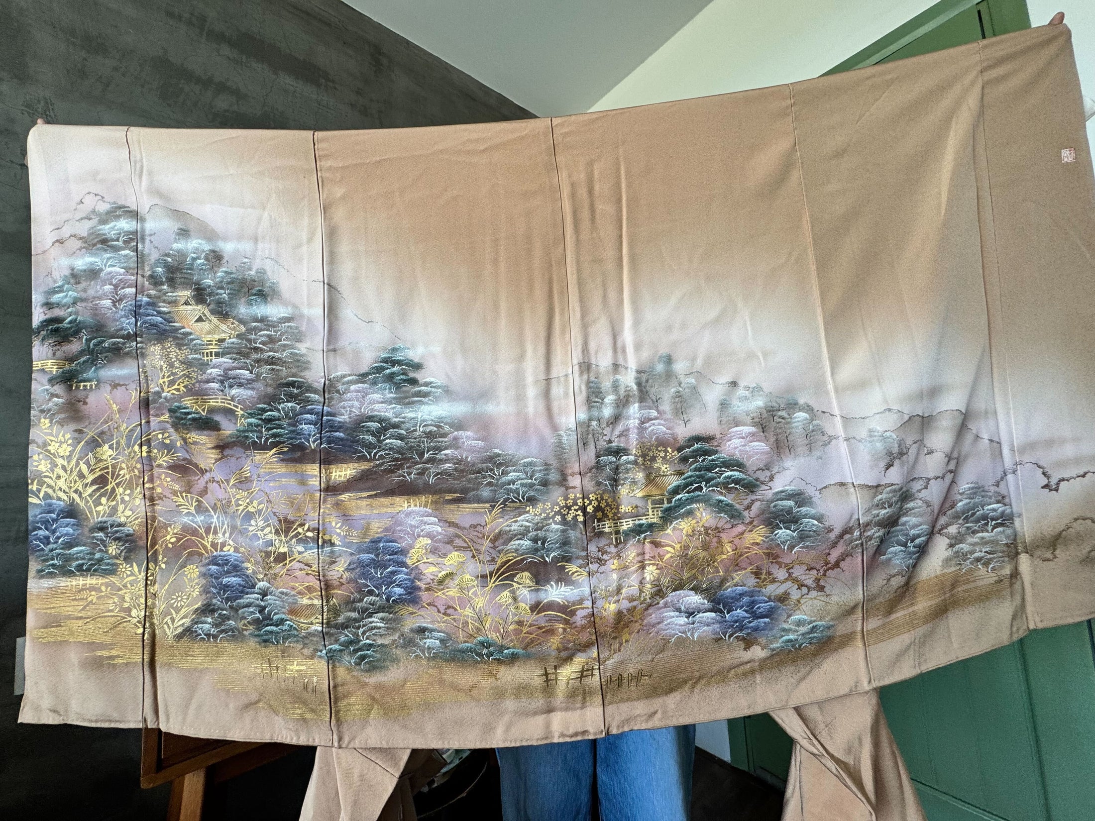 May Hoian Fabric: MMH20- orange pink | Vest and Pencil Skirt