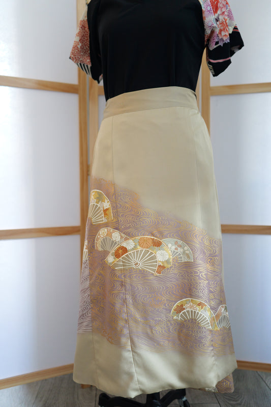 On hand premium wrap skirt: Golden purple - WS2285 - 2P