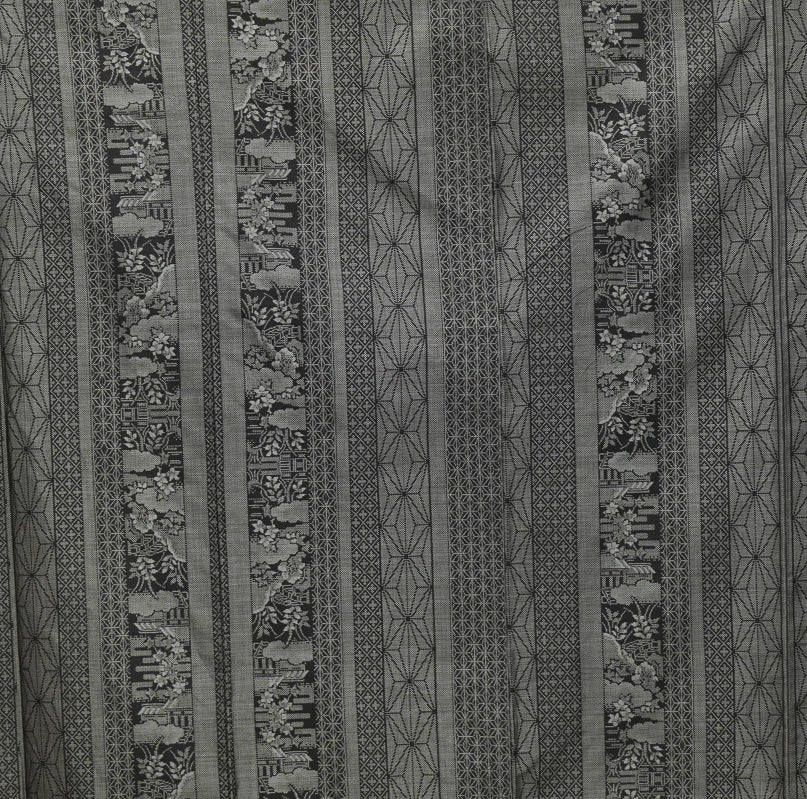 Premium Oshima Fabric: OSHIMA 0610_31 | Gray Pattern - Dorozome!