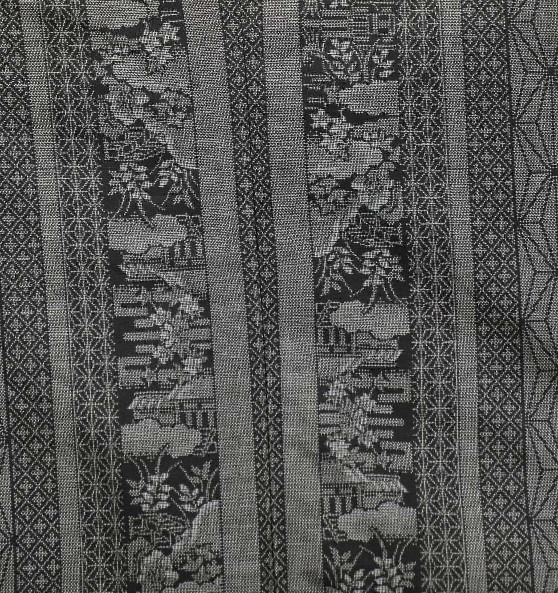 Premium Oshima Fabric: OSHIMA 0610_31 | Gray Pattern - Dorozome!
