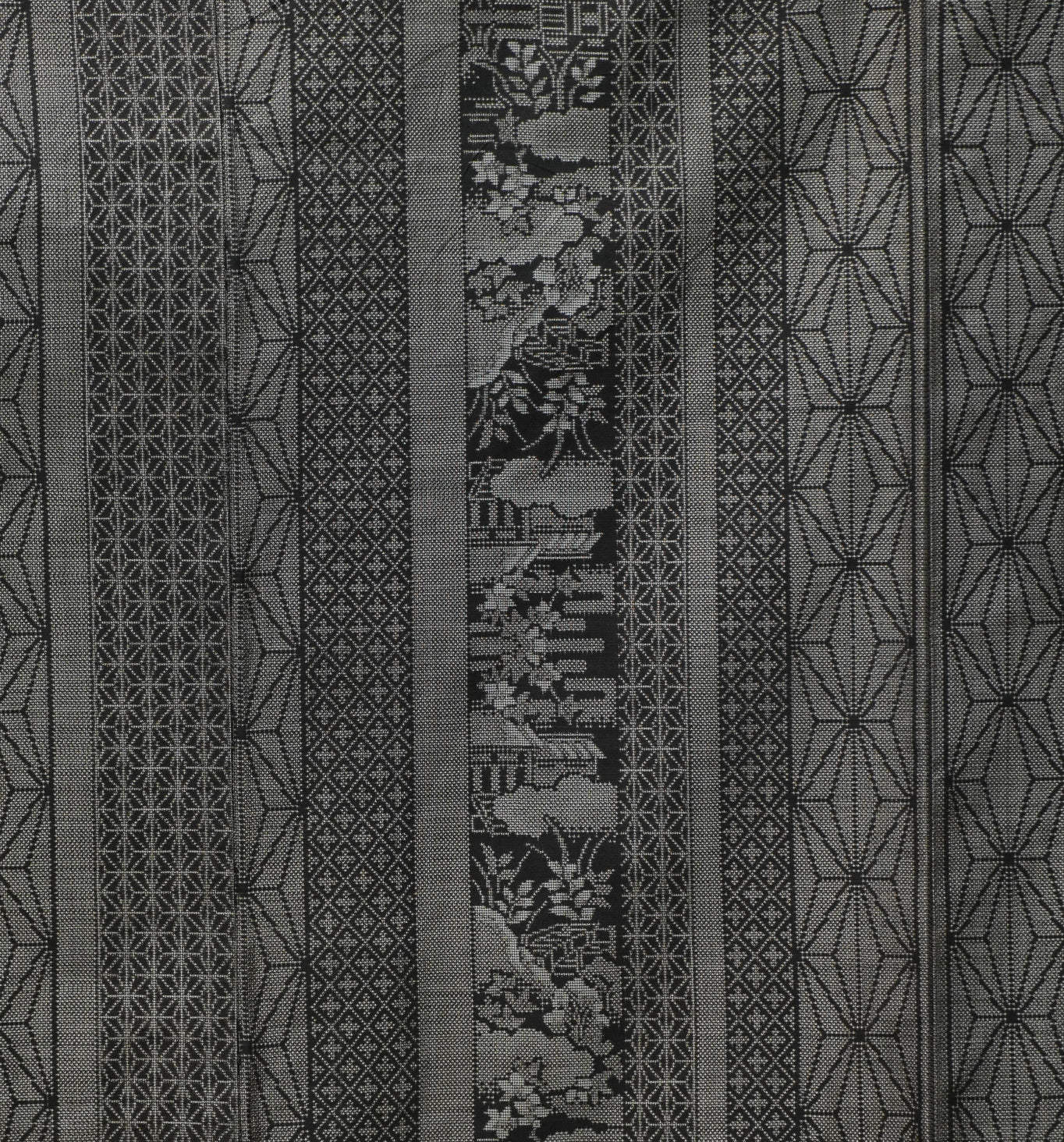 Premium Oshima Fabric: OSHIMA 0610_31 | Gray Pattern - Dorozome!