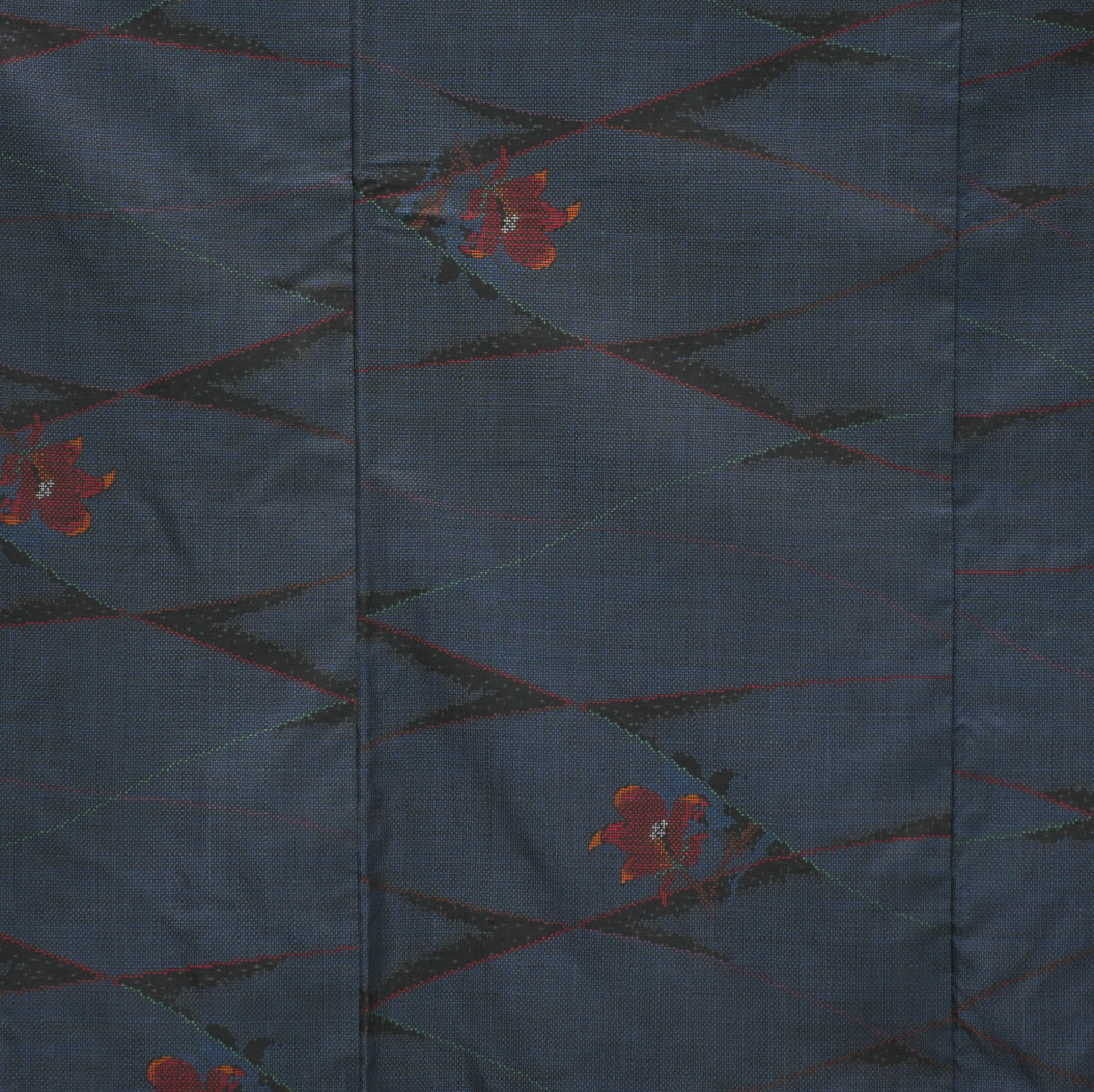 Premium Oshima Fabric: OSHIMA 0610_35 | Navy Flora - Indigo!