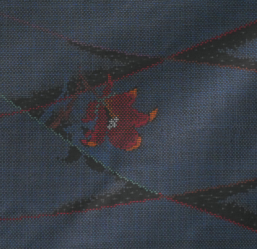 Premium Oshima Fabric: OSHIMA 0610_35 | Navy Flora - Indigo!