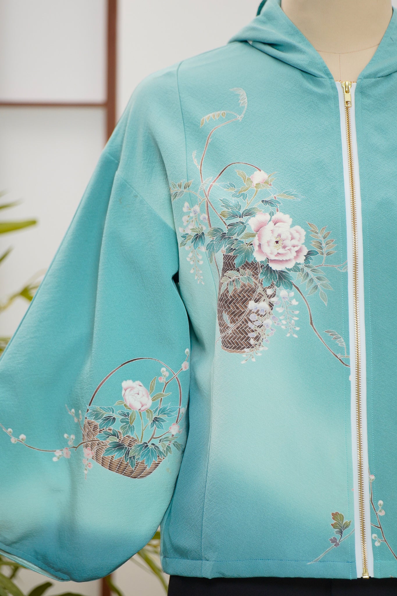 WC 32 campaign PREMIUM Teal color: Green Hoodie With Zipper | HWZ7943Y