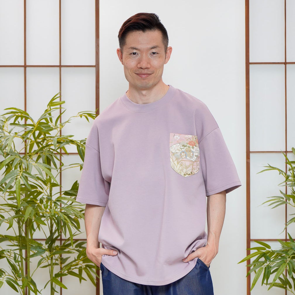 Premium On-hand: Pink Men’s patchwork shirt | L | TS7707