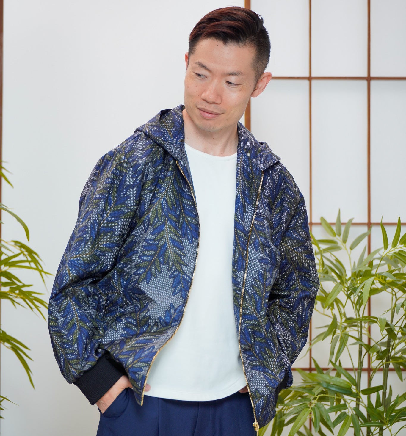 Premium On-hand: Blue Loose Fit Oshima Men's Bomber Jacket | LBJ7567M | Large
