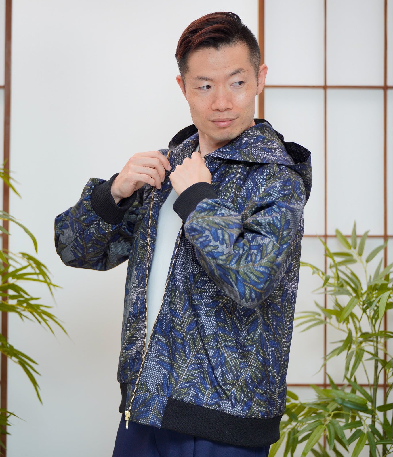 Premium On-hand: Blue Loose Fit Oshima Men's Bomber Jacket | LBJ7567M | Large