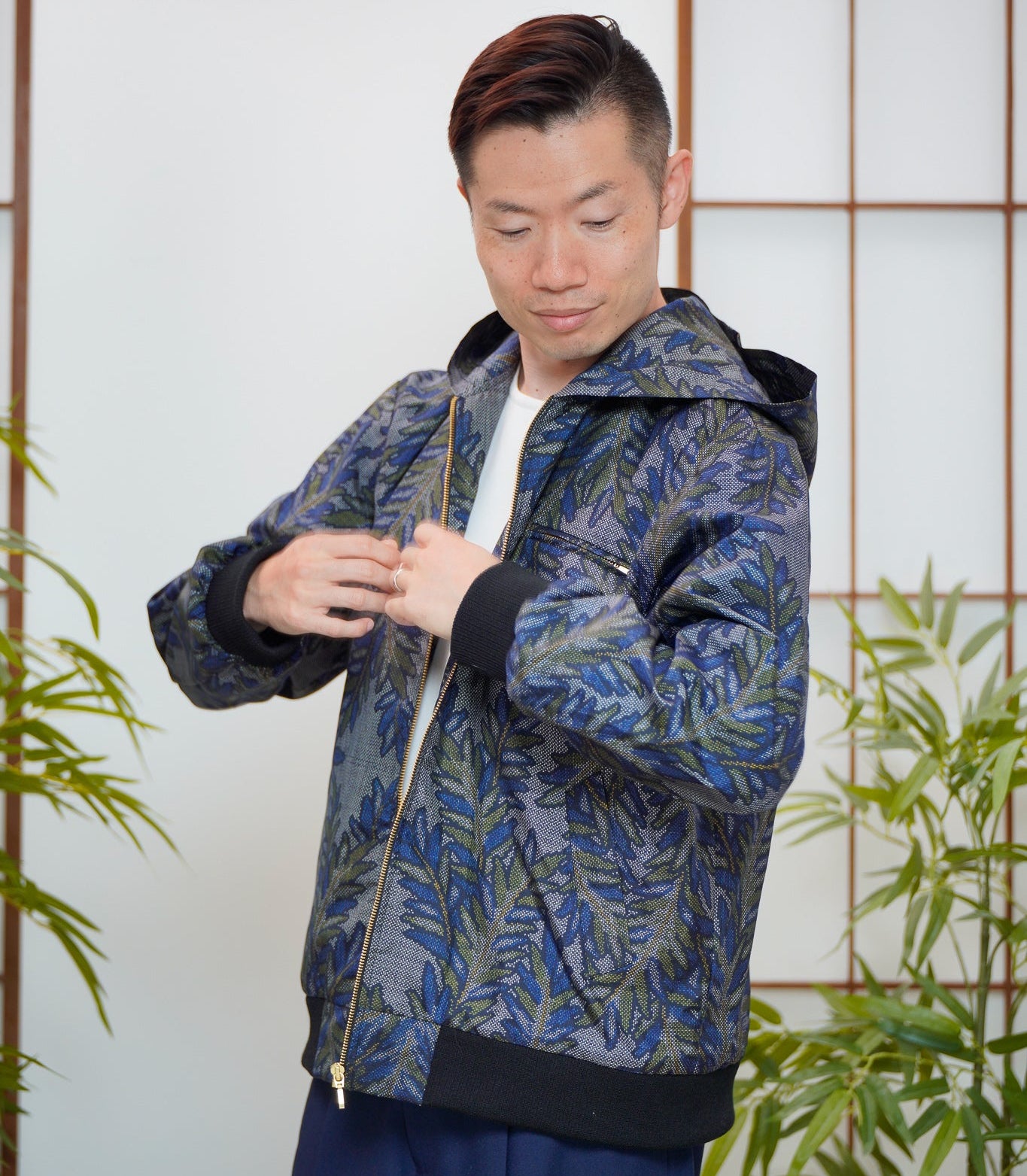 Premium On-hand: Blue Loose Fit Oshima Men's Bomber Jacket | LBJ7567M | Large