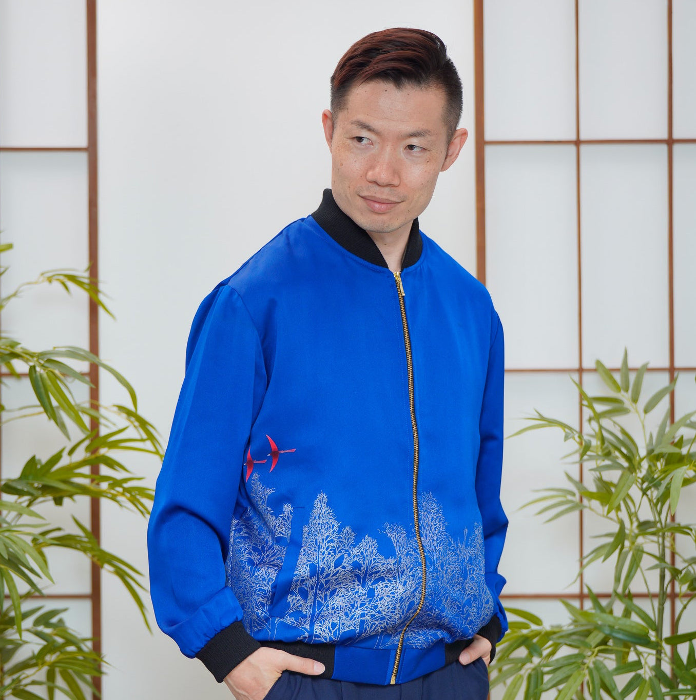 Premium On-hand: Blue Men's Bomber Jacket | L | BJ8015