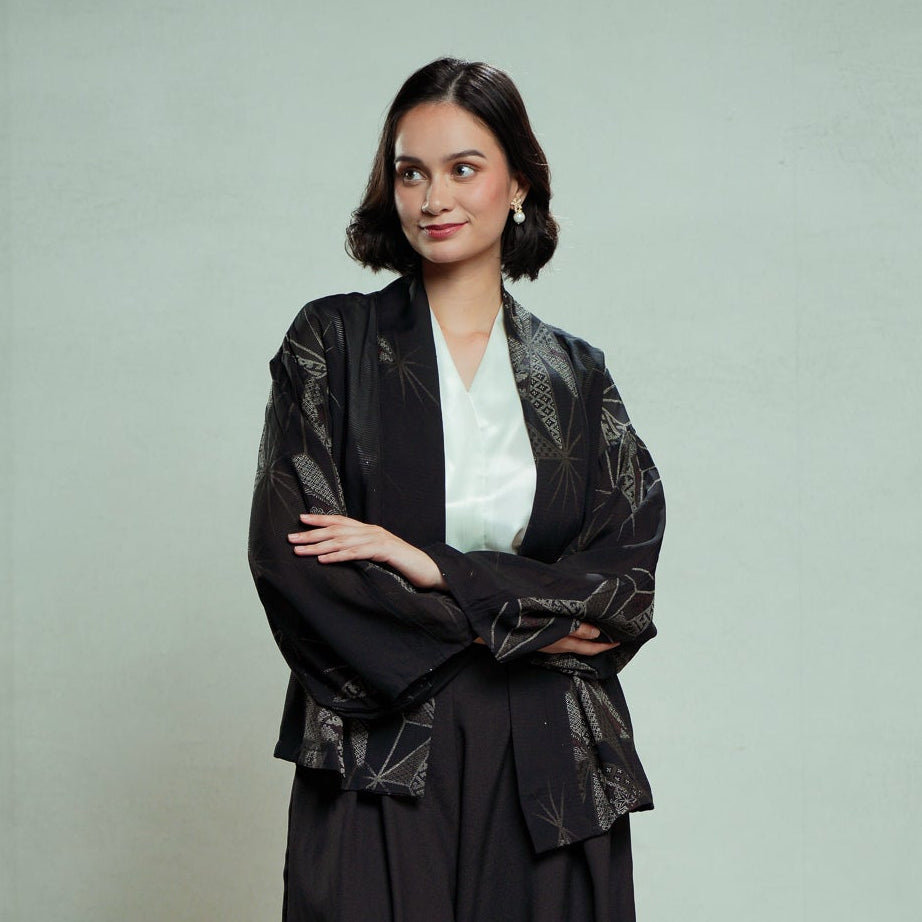 Premium On-hand item: Black See through Blazer | 2P | B6530