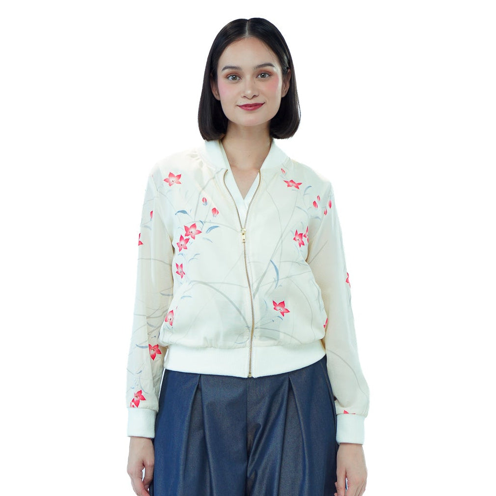 Premium On-hand: White see-through Bomber Jacket | XLB