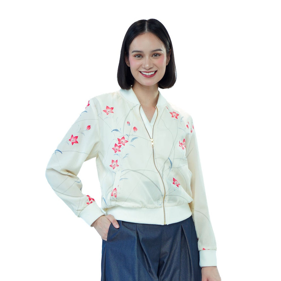 Premium On-hand: White see-through Bomber Jacket | XLB