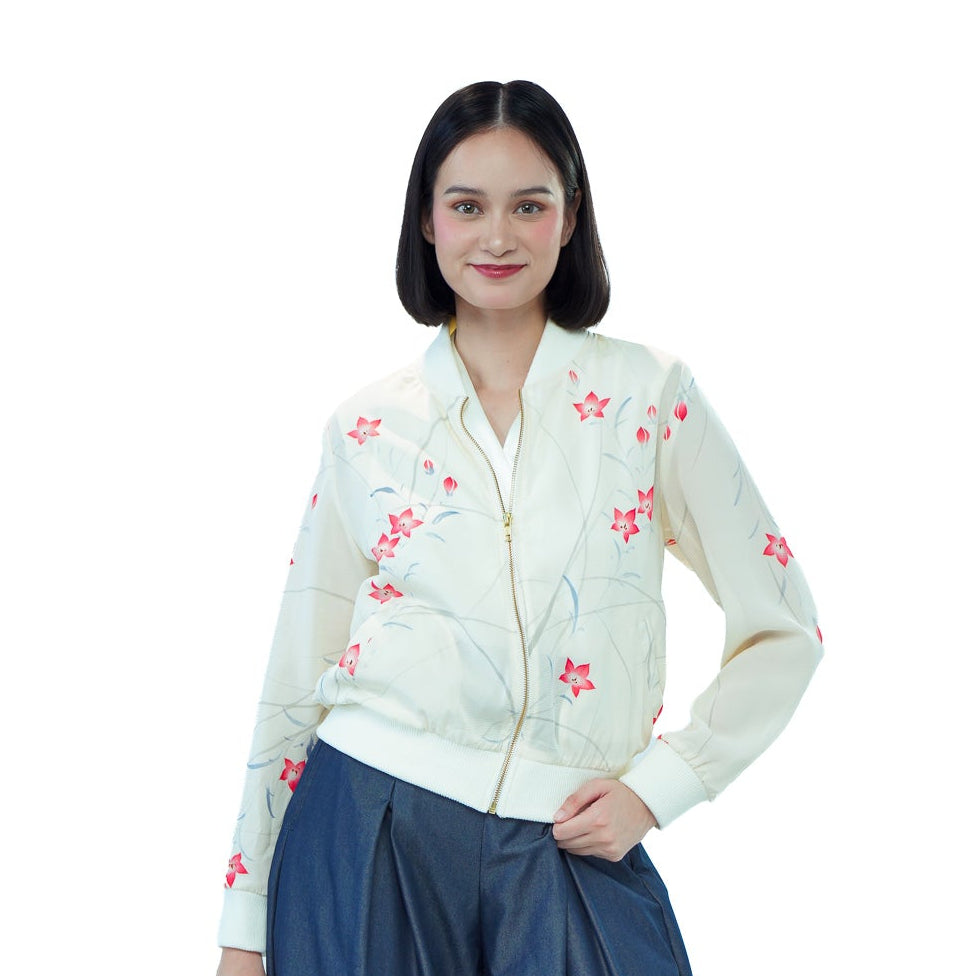 Premium On-hand: White see-through Bomber Jacket | XLB