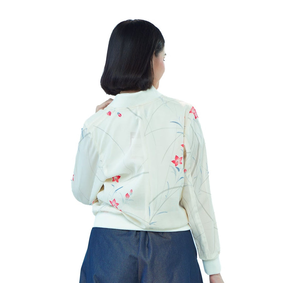 Premium On-hand: White see-through Bomber Jacket | XLB