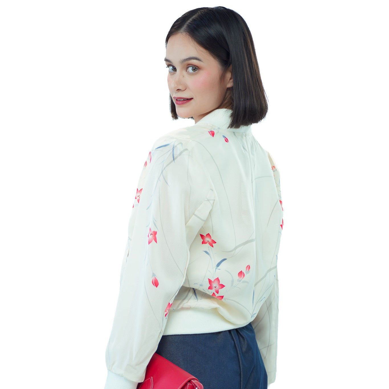 Premium On-hand: White see-through Bomber Jacket | XLB