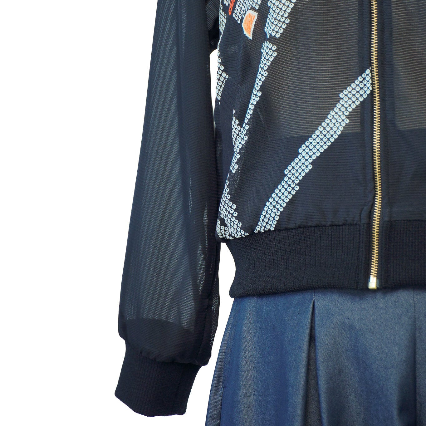 Premium On-hand: Black see-through Bomber Jacket | BJ7923M | XLB