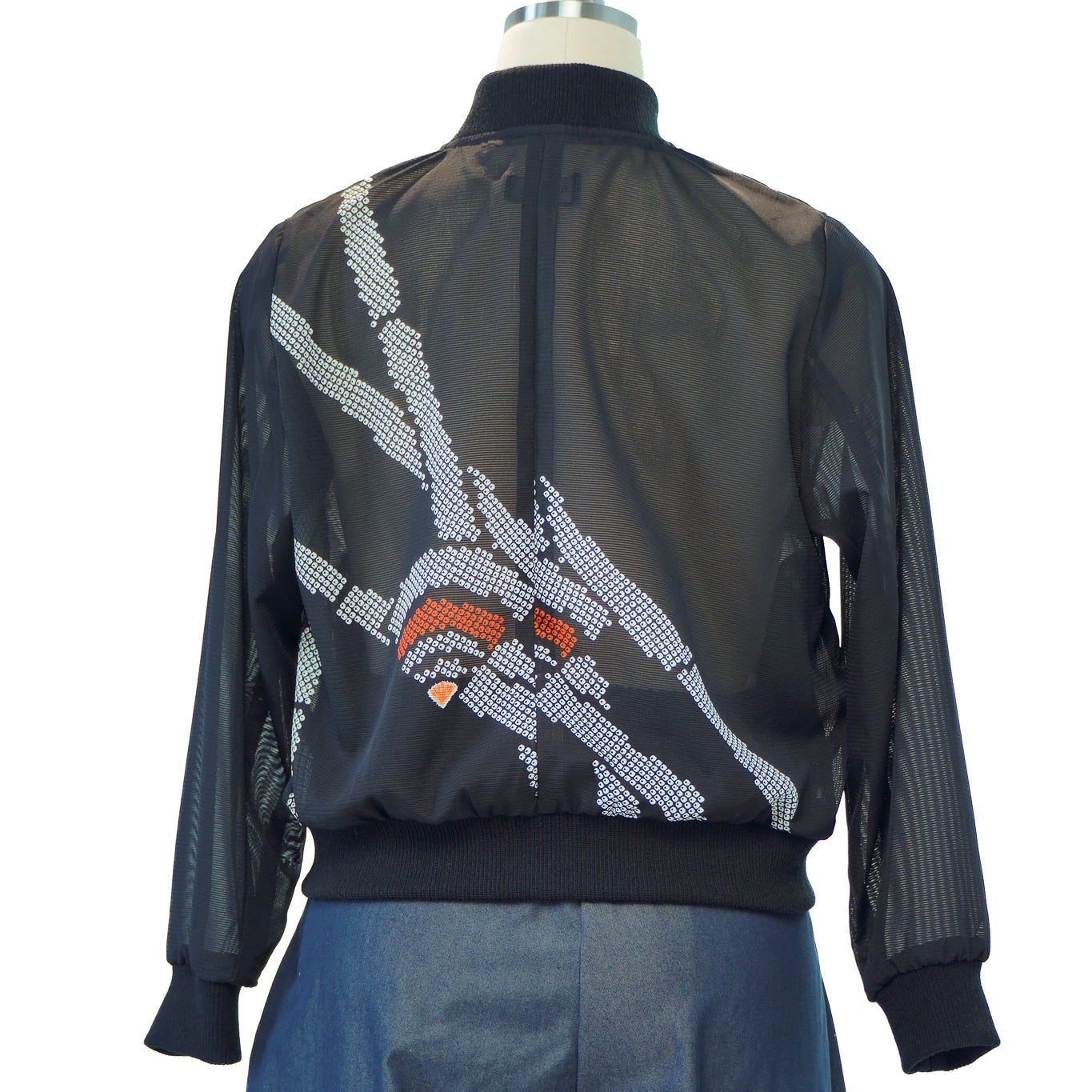 Premium On-hand: Black see-through Bomber Jacket | BJ7923M | XLB