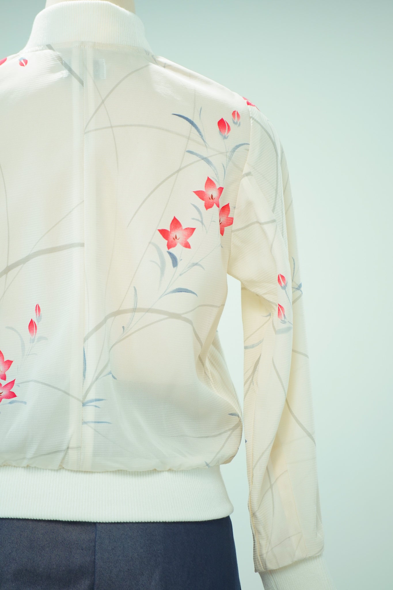 Premium On-hand: White see-through Bomber Jacket | XLB