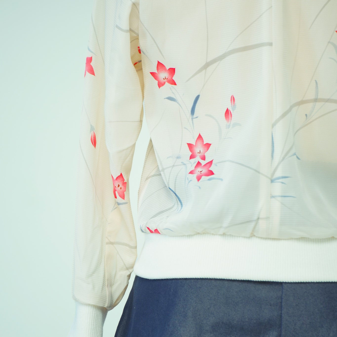 Premium On-hand: White see-through Bomber Jacket | XLB