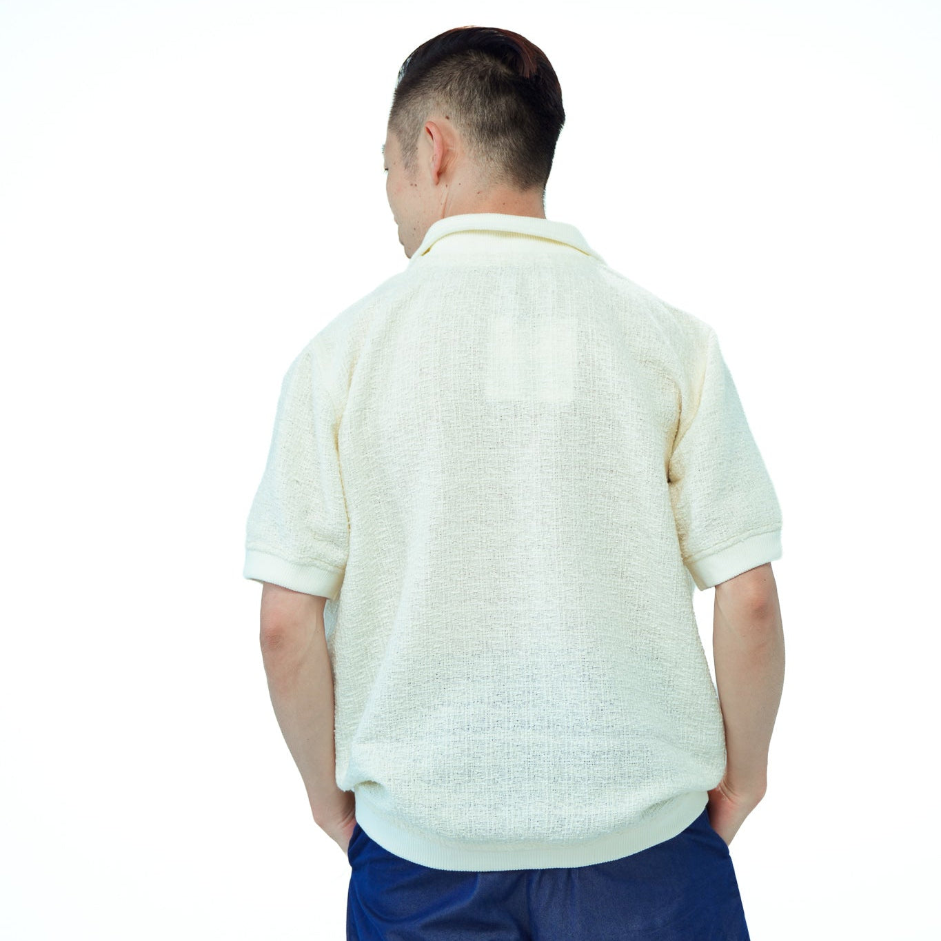 On-hand item: Tweed Relaxed Polo | White | L